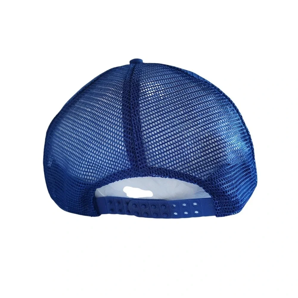Vintage 80s Ft Worth Texas Trucker Snapback Hat NWT Royal Blue Embroidered